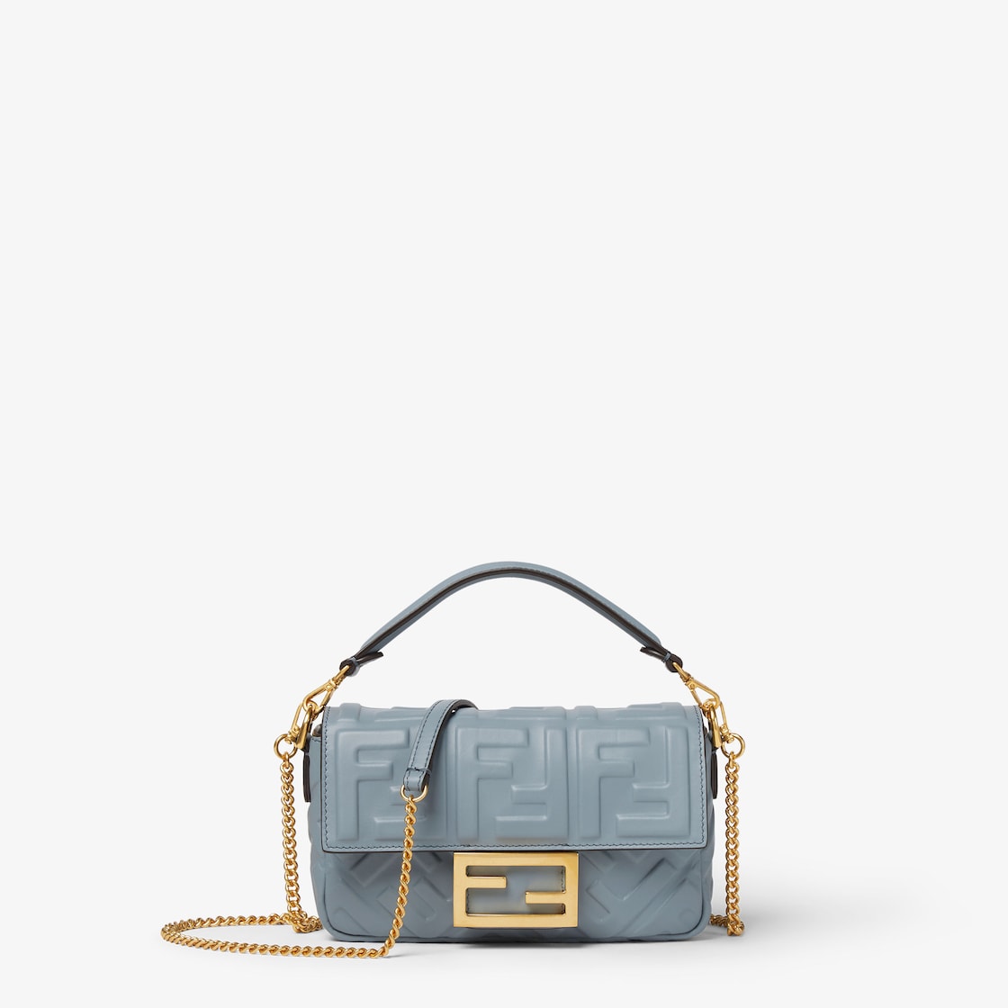 FENDI Baguette® Mini Mercury blue leather bag - Image 1